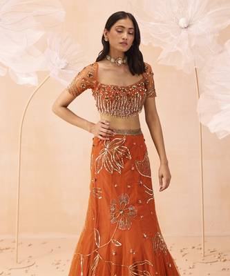Burt Orange Lehnga Set 4