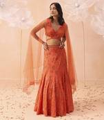 Candy Orange Lehanga Set