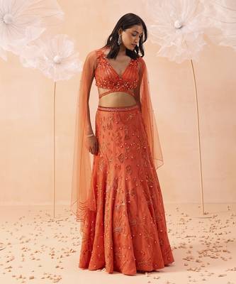 Candy Orange Lehanga Set 4