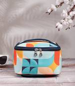 peppy navy & multi abstract printed polycotton small travel accessory bag
