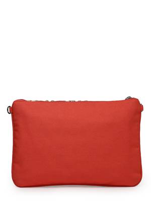 boho coral & multi chevron self design cotton acrylic sling bag 6