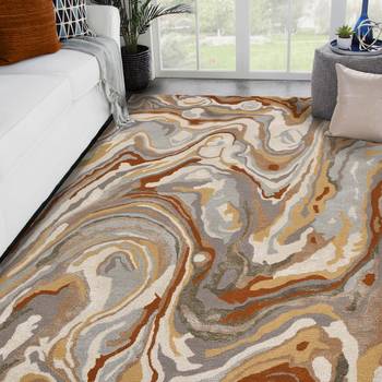 Saraswati global rug, wool area rug, 5x8 feet, anti slip  baking carpet, modern rug, ideal for bedroom, living room. 1