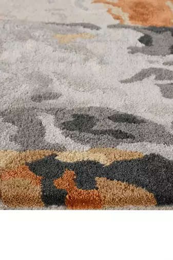 Saraswati global hand-tufted rug 5x8 feet, luxurious wool viscose  plush pile, anti-skid & anti slip backing carpet.
