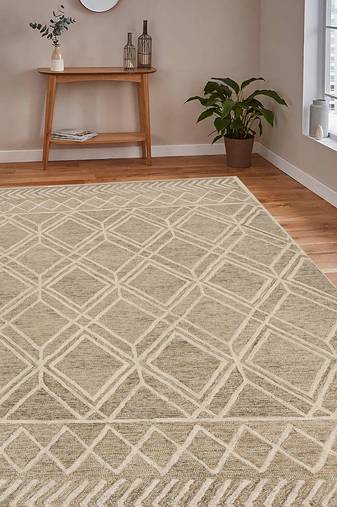 handmade wool rug, 8x10 feet, anti-skid backing carpet ideal for bedroom living room dining room, saraswati global rug.