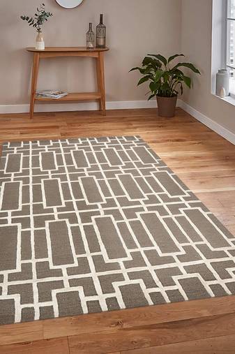Saraswati global handmade wool rug modern rug 8x10 feet area rug ideal for bedroom living room anti-slip backing carpet.