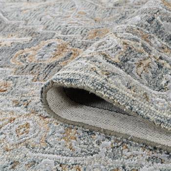 Saraswati global handmade wool, area rug 5x7.6 elegant designs, anti-skid backing carpet ideal for bedroom living room. 4