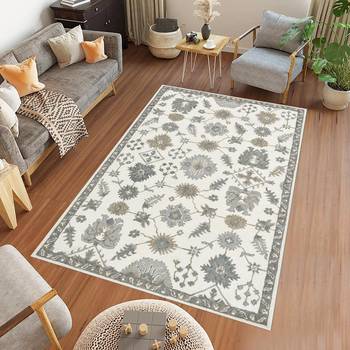 saraswati global rug  handmade area rug 4x6 feet, premium wool, anti-skid  backing carpet for bedroom, living room. 1
