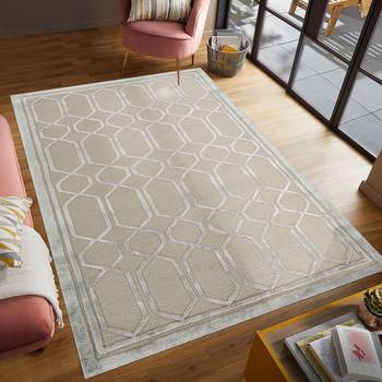 Saraswati global rug handmade premium  wool area rug,  anti slip backing carpet, ideal for bedroom, living room (4x6) 1