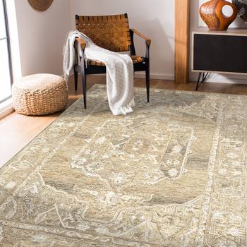 saraswati global luxury handmade  area rug - 8x10 feet, premium wool anti slip backing carpet for bedroom living room. 1