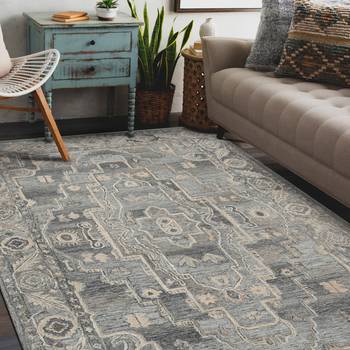 Saraswati global  hand tufted area rug, 8x10 feet, wool rug  anti-skid backing carpet, ideal for bedroom, living room. 1