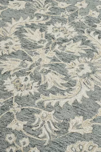 saraswati global luxury handcrafted floral  area rug, 8x10 wool anti-skid backing carpet ideal for bedroom living room.