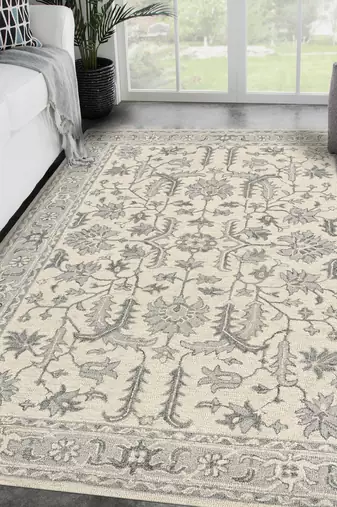 Saraswati global  handmade area 5x8 feet wool rug luxurious  anti slip backing carpet, ideal for bedroom, living room.