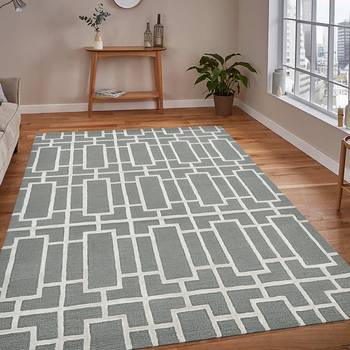 Saraswati global handmade wool rug, modern rug, 8x10  area rug, ideal for bedroom, living room anti slip backing carpet. 1