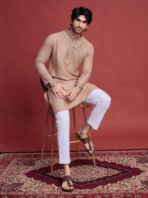 Grey viscose mirror work wedding function festival marriage party wear straight kurta 7