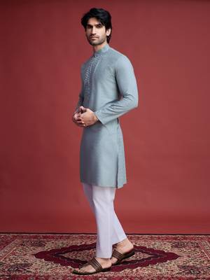 Pista viscose mirror work wedding function festival marriage party wear straight kurta 8