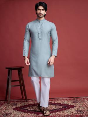 Pista viscose mirror work wedding function festival marriage party wear straight kurta 9