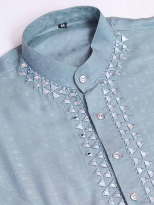 Pista viscose mirror work wedding function festival marriage party wear straight kurta 10