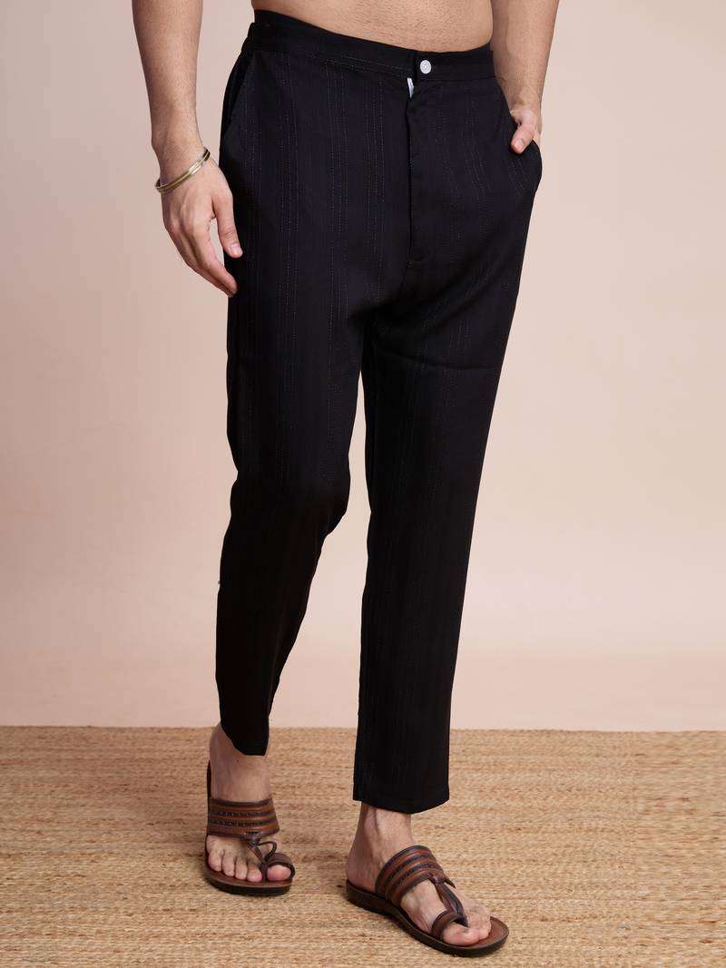 Black viscose jari weaving mirror work wedding function festival marriage party wear straight kurta pant dupatta