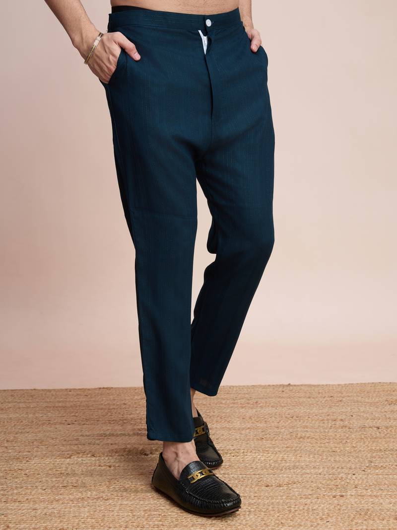 Teal blue viscose jari weaving mirror work wedding function festival marriage party wear straight kurta pant dupatta