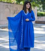 Pure mul cotton aliya cut anarkali kurtaset