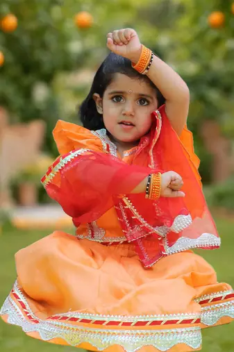 Orange and red lehenga