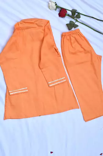 Peach coloured boys kurta payjama set