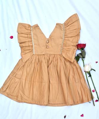 Golden flare shoulder dress 1