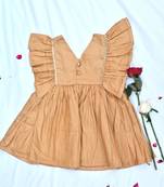 Golden flare shoulder dress