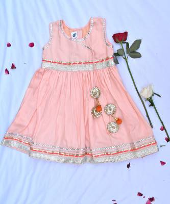Peach dress for girls 2