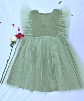 Pista green flare shoulder dress 3