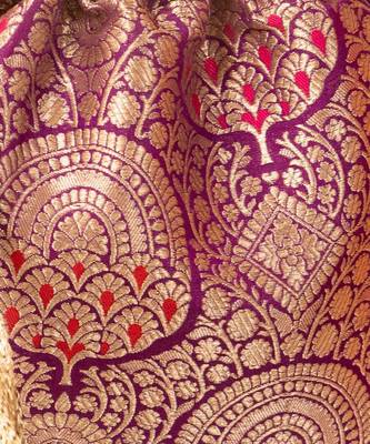 Kashi pure banarasi silk potli - purple 5