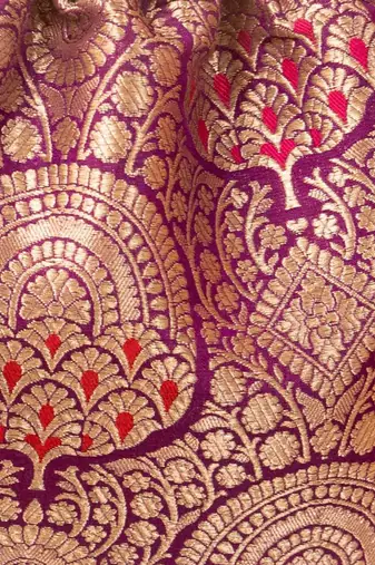 Kashi pure banarasi silk potli - purple