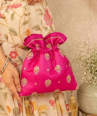 Anahira embroidered potli - pink 1