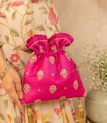Anahira embroidered potli - pink