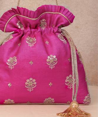 Anahira embroidered potli - pink 3
