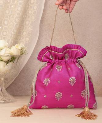 Anahira embroidered potli - pink 4
