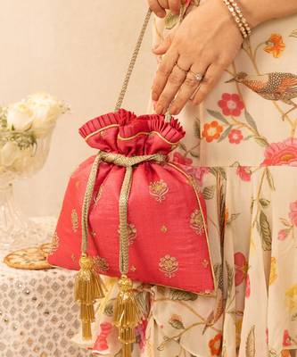 Anahira embroidered potli - rose 1