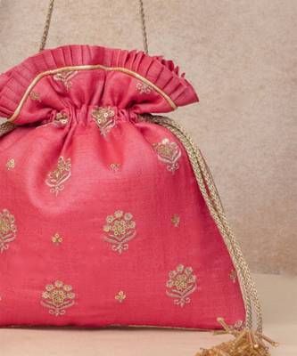 Anahira embroidered potli - rose 3