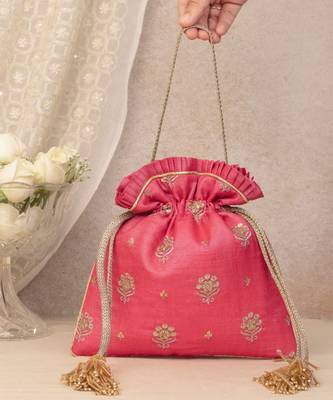 Anahira embroidered potli - rose 4