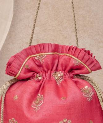 Anahira embroidered potli - rose 5