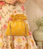Anahira embroidered potli - mustard