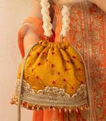 Bandhini bucket bag - mustard