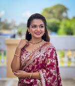 Magenta Viscose Dolla Silk Saree