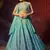 SKY BLUE PRINT WITH EMBROIDERED ORGANZA SEMI STITCHED LEHENGA CHOLI