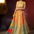 MULTICOLOR PRINT WITH EMBROIDERED ORGANZA SEMI STITCHED LEHENGA CHOLI
