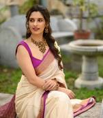 Off White Color Mysore Silk South Indian Saree