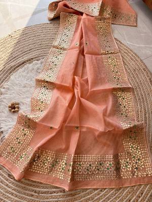 Light pink kota doriya saree for festivals 1