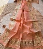 Light pink kota doriya saree for festivals