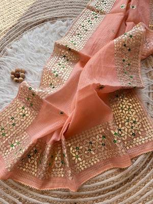 Light pink kota doriya saree for festivals 2