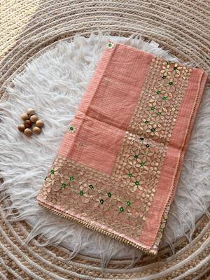 Light pink kota doriya saree for festivals 3